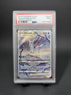 2023 POKEMON SWORD & SHIELD CROWN ZENITH #GG40 FULL ART/GLACEON VSTAR PSA 9 - Image 1
