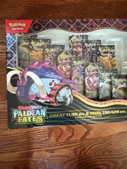 Pokemon Paldean Fates Great Tusk Iron Treads Ex Premium FREE WIGLETT ORNAMENT - Image 4