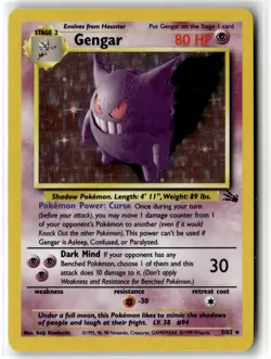 Gengar ⭐ 5/62 Holo Rare Fossil 1999 Pokemon NM - Image 1