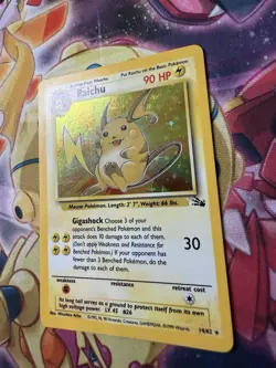 Raichu -14/62 - Pokemon Fossil Unlimited Holo Rare WOTC Vintage NM/LP - Image 2