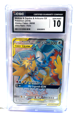 2025 POKEMON GEM MINT MOLTRES & ZAPDOS & ARTICUNO # 66/68 HOLO GRADE 10 AWESOME - Image 1