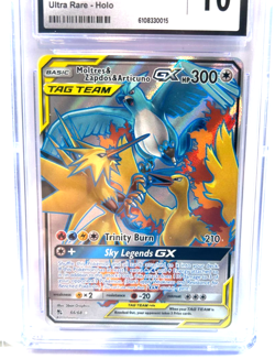 2025 POKEMON GEM MINT MOLTRES & ZAPDOS & ARTICUNO # 66/68 HOLO GRADE 10 AWESOME - Image 2