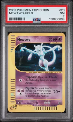 2002 POKEMON EXPEDITION #20 MEWTWO-HOLO PSA 7 - Image 1