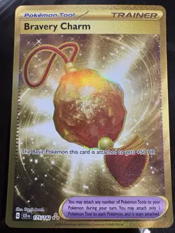 Pokemon TCG: Bravery Charm 175/142 | Stellar Crown | GOLD HYPER RARE | - Image 1