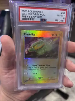 2003 Pokemon EX Ruby & Sapphire Electrike Reverse Holo #52/109 PSA 8 - Image 1