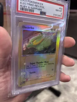 2003 Pokemon EX Ruby & Sapphire Electrike Reverse Holo #52/109 PSA 8 - Image 2