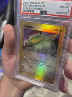 2003 Pokemon EX Ruby & Sapphire Electrike Reverse Holo #52/109 PSA 8 - Image 3