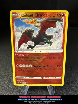 Radiant Charizard 020/159, Crown Zenith, Pokemon, NM - Image 1