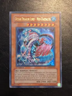 Yu-Gi-Oh ULTRA RARE OCEAN DRAGON LORD NEO-DAEDALUS CORRECTED LONG TEXT SD4-EN001 - Image 1