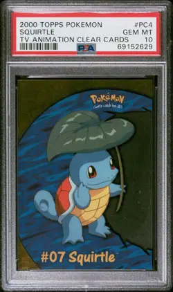 2000 Topps Pokemon #PC4 Squirtle TV Animation Clear Card PSA 10 ***GEM MINT*** - Image 1