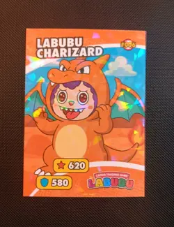 Labubu Charizard Pokemon Labubu Cards Trading Game Card Peru US Seller MINT - Image 1