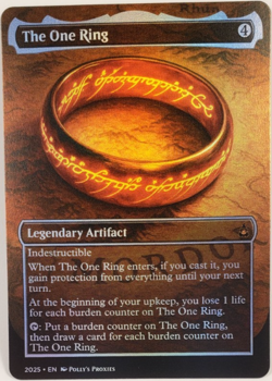 The One Ring FOIL Proxy Playtest Card with Custom Fantasy Art - Image 1