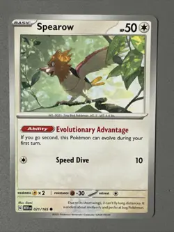 Pokemon TCG * Scarlet & Violet 151 Card * 021/165 Spearow Common * FRESH PK - Image 1
