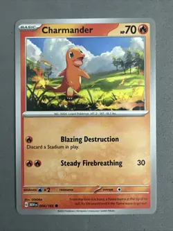 Pokemon TCG * Scarlet & Violet 151 Card * 004/165 Charmander Common * FRESH PK - Image 1