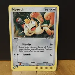 Pokemon TCG Meowth 013 EX Sandstorm Regular 50HP Plunder Scratch Card - Image 1