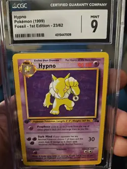 Hypno - 1st Edition - CGC 9 - 1999 Pokemon Fossil - #23/62 First Edition - Image 1