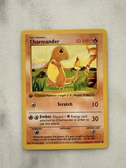 1999 Pokemon Base Set Shadowless First Edition Charmander - Image 3