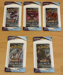 ARTSET LOT DE 5 BOOSTERS BLISTER POKEMON REGNE dE GLACE EB6 NEW SEALED FRENCH - Image 1