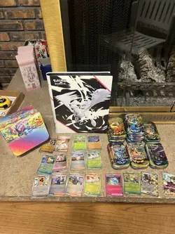 Pokemon TCG Bulk Lot Prismatic Evolutions Master Ball, Holos, Tins, And Binder - Image 1