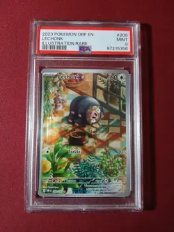 Lechonk PSA 9 Illustration Rare Obsidian Flames 2023 Pokemon English #209 - Image 2