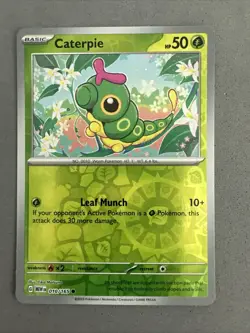Pokemon TCG * Scarlet & Violet 151 * 010/165 Caterpie C * REVERSE HOLO * NM - Image 1