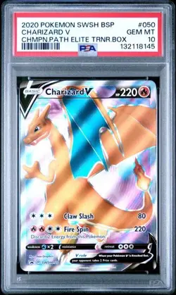 2020 Pokemon Champion's Path ETB Promo Charizard V SWSH050 - PSA 10 GEM MINT - Image 1