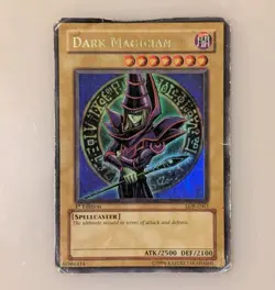Yugioh Dark Magician LOB-E003 1st First Edition Ultra Rare Holo - Damaged - Image 1