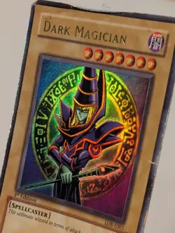 Yugioh Dark Magician LOB-E003 1st First Edition Ultra Rare Holo - Damaged - Image 4
