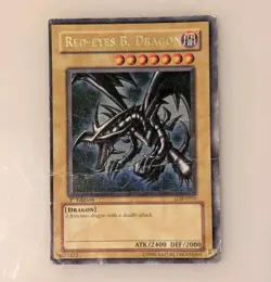 Yugioh Red-Eyes B. Dragon LOB-E056 1st First Edition Ultra Rare Holo - Damaged - Image 1