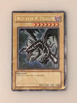Yugioh Red-Eyes B. Dragon LOB-E056 1st First Edition Ultra Rare Holo - Damaged - Image 2