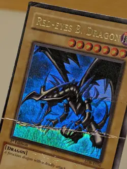 Yugioh Red-Eyes B. Dragon LOB-E056 1st First Edition Ultra Rare Holo - Damaged - Image 4