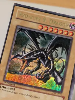 Yugioh Red-Eyes B. Dragon LOB-E056 1st First Edition Ultra Rare Holo - Damaged - Image 5