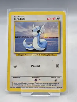 Dratini- #26/102 - Base Set - 1999 WOTC Pokemon Card Uncommon - Image 1
