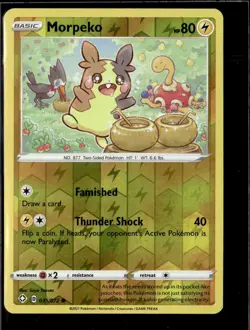 Pokemon Morpeko 035/072 Shining Fates Reverse Holo Common 2 Card Lot - Image 1