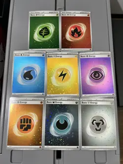 Pokemon 151 Holo Energy Rare Complete Set (8 Cards) NM - Image 1
