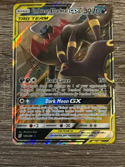 Pokemon TCG Umbreon & Darkrai GX Holo Card 125/236 Sm-Unified Minds Tag Team - Image 1
