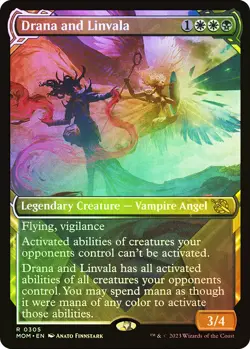 MTG FOIL Drana and Linvala - March of the Machine #305 - Image 1