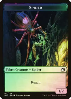 MTG FOIL {Spider Token} // {Spirit Token} - Innistrad: Midnight Hunt #T11T02 - Image 1