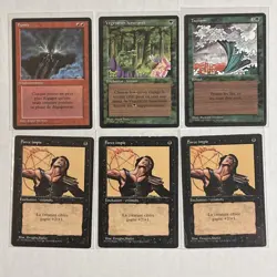 6 French Revised Foreign Black Border Mtg Lot, Smoke, Wild growth, Tsunami - Image 1