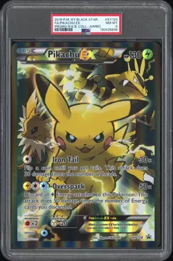 2016 POKEMON XY BLACK STAR PROMO RED & BLUE COLL-TAG FULL ART/PIKACHU EX PSA 8 - Image 1