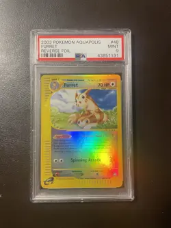 PSA 9 Furret Reverse Holo - 48/147 - Aquapolis - Pokemon - Read Description - Image 1