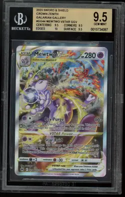 MEWTWO VSTAR 2023 Pokemon SWSH Crown Zenith Galarian Gallery #GG44 BGS 9.5 - Image 1