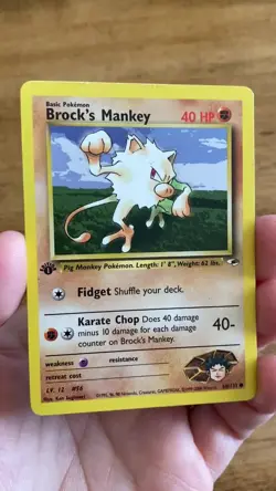 Pokemon TCG - 1st Edition Brock's Mankey 68/132 - Gym Heroes - WOTC Vintage 2000 - Image 2