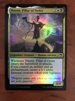 Naomi Pillar of Order Foil MTG Magic the Gathering Card NM Mint Neon Dynasty NEO - Image 1