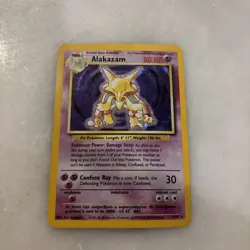 Pokemon Alakazam TCG Base Set Holo Rare Card 1/102 LP Condition - Image 1