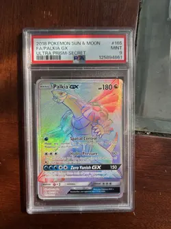 Pokemon TCG Palkia GX 165/156 Ultra Prism Rainbow Rare Card PSA 9! - Image 1
