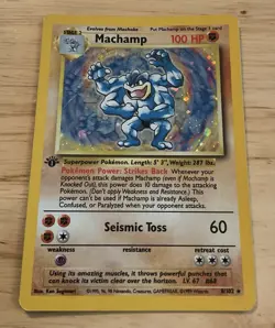 1995 Base Set Machamp Holo Rare 8/102 Pokemon Card🔥🔥#M334 See Pics. - Image 1