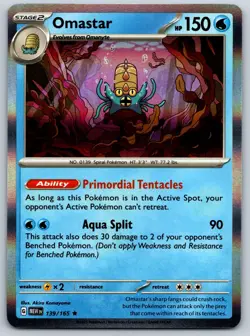 Omastar - Scarlet Violet 151 MEW 139/165 Holo Rare Pokemon TCG Card NM - Image 1