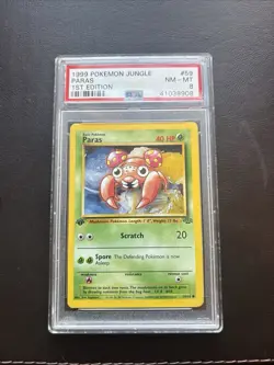 1999 Pokemon TCG Paras Jungle Set First Edition Card 59/64 - Image 1