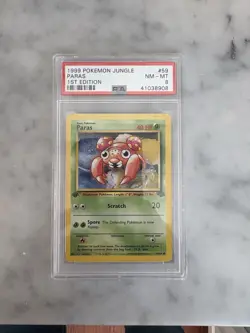 1999 Pokemon TCG Paras Jungle Set First Edition Card 59/64 - Image 4